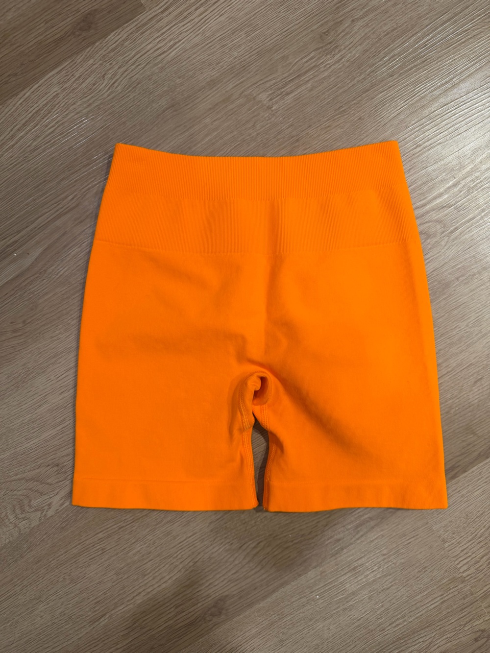 Seamless High-Waist Athletic Shorts - Orange